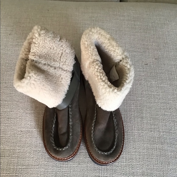 Coach Moto Shearling Flat Ankle Boot - Picture 1 of 9